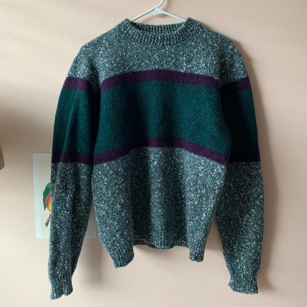 Vintage wool REI color block retro sweater 1980s 1990s Unisex M
